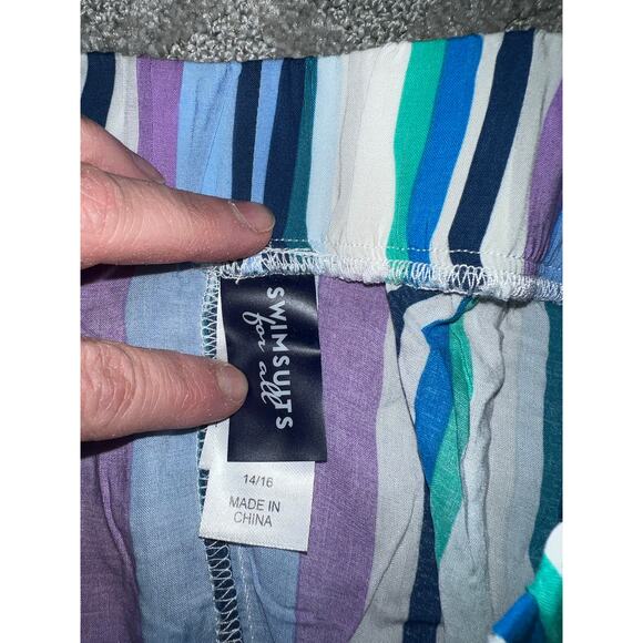 Swimsuits for All Swim Cover Up Maxi Dress Womens Large Riley Beach Striped - Picture 11 of 12